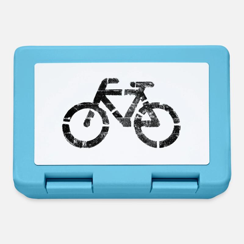 Vélo noir - Boîte à goûter - bleu saphir