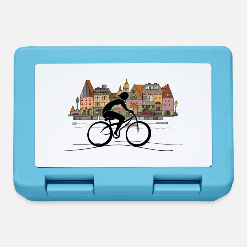 Radfahrer - Brotdose - Saphirblau