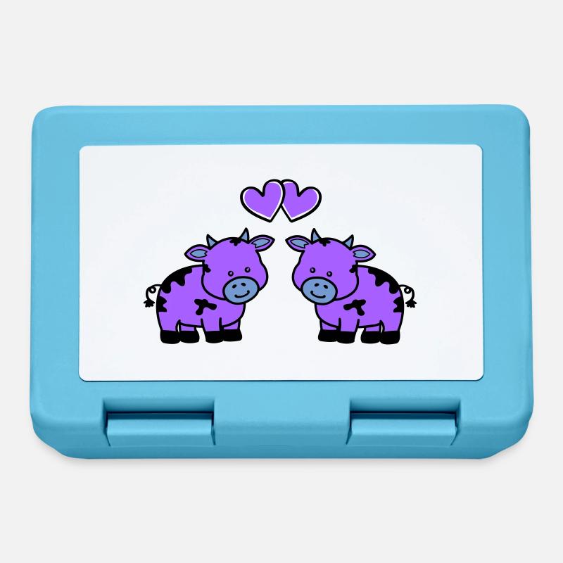 vaches amoureuses - Boîte à goûter - bleu saphir