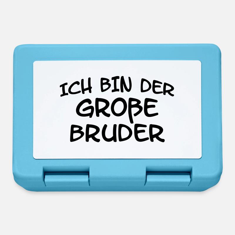 Ich bin der Große Bruder Schriftzug gebogen - Brotdose - Saphirblau