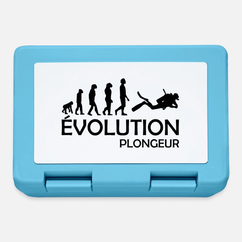 évolution plongeur / humour plongeur - Boîte à goûter - bleu saphir