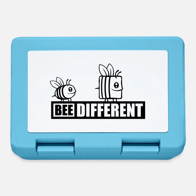 bee different Spruch Zitat - Brotdose - Saphirblau