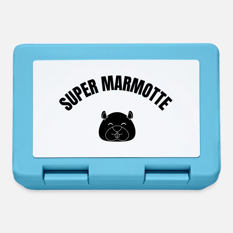 super marmotte - Boîte à goûter - bleu saphir
