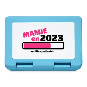 mamie en 2023 veuillez patienter - Boîte à goûter - bleu saphir - Devant