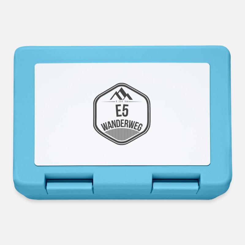 Wanderweg E5 Logo - Brotdose - Saphirblau