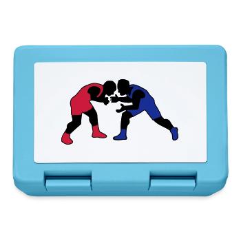 drawing sport fight wrestler wrestling - Lunchbox - sapphire blue - Front