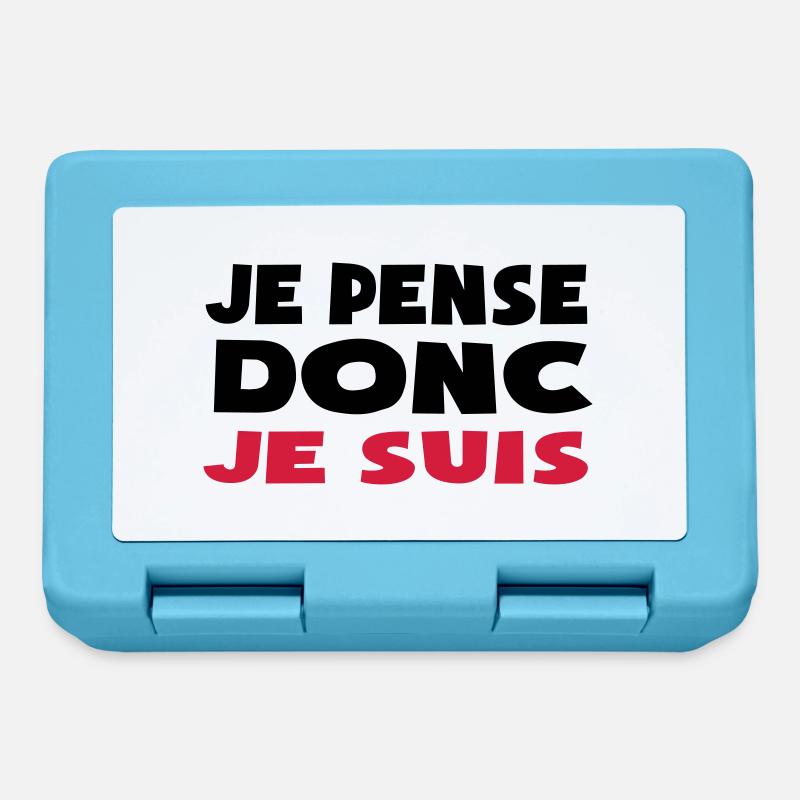 je pense donc je suis doute philosophique - Boîte à goûter - bleu saphir