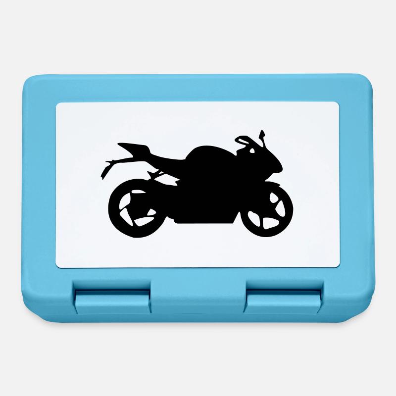 motorrad silhouette - Brotdose - Saphirblau