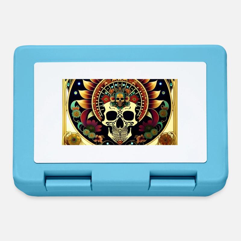Fiesta Mexicana Skull & Bones - Brotdose - Saphirblau