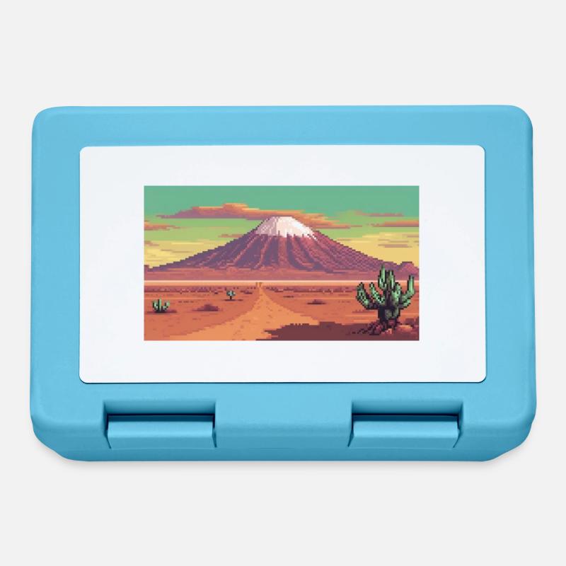 Désert d’Atacama, Chili - Pixel Art - Boîte à goûter - bleu saphir