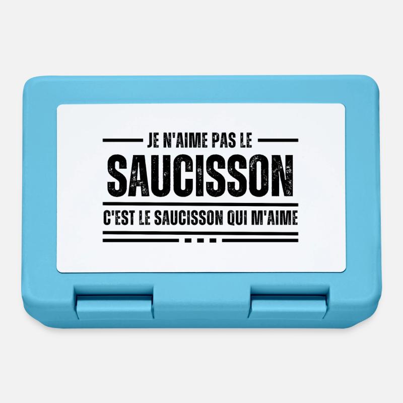 Je N'Aime Pas Le Saucisson - Boîte à goûter - bleu saphir
