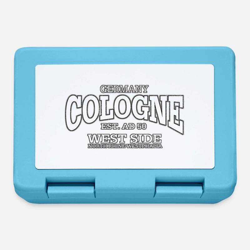 Köln Cologne (white oldstyle) - Brotdose - Saphirblau