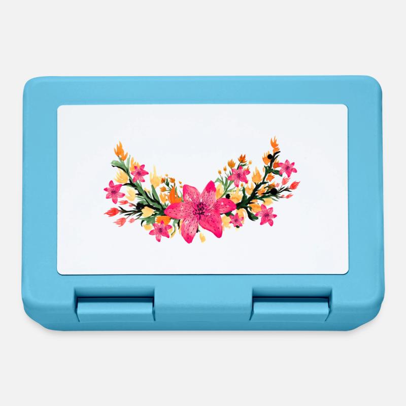 fleur - Boîte à goûter - bleu saphir