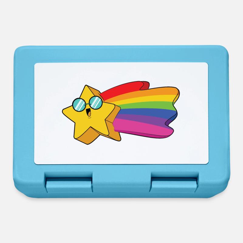 Stern Regenbogen - Brotdose - Saphirblau