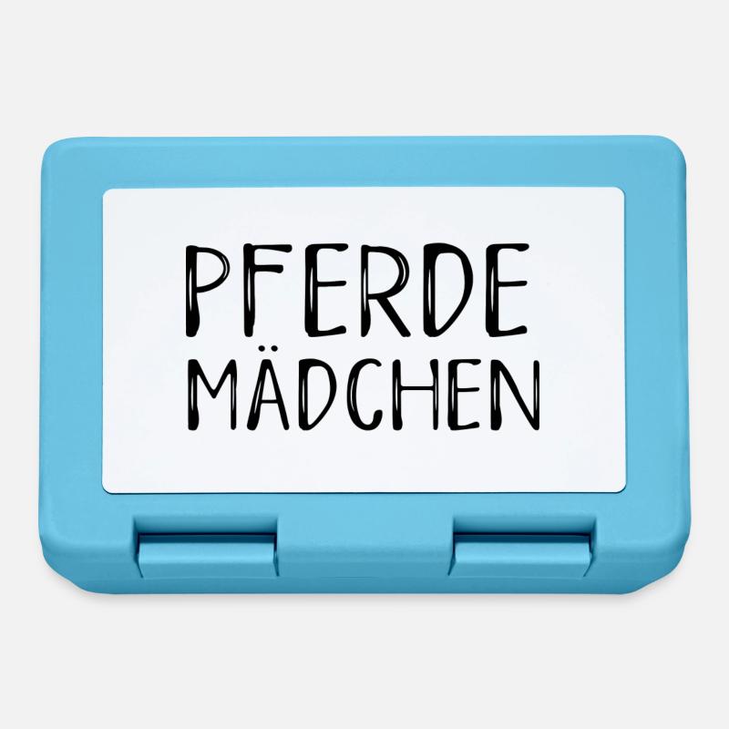 Pferdemädchen Pferd Mädchen Kinder Schrift - Brotdose - Saphirblau
