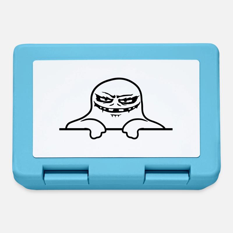 Geist Comic Mauer Monster - Brotdose - Saphirblau