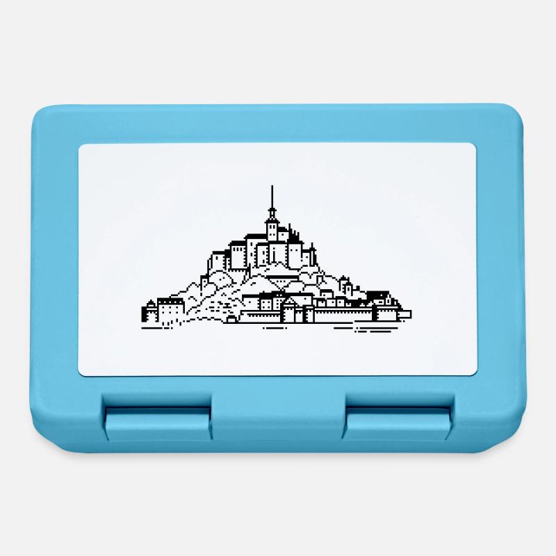 1bit Pixel Mont Saint Michel - Brotdose - Saphirblau