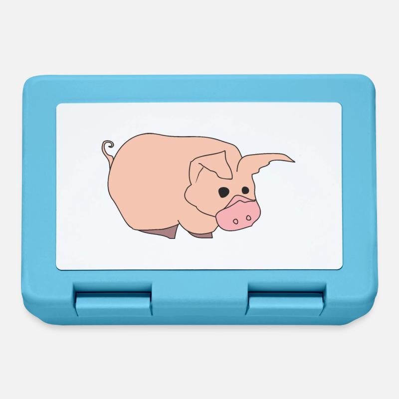 Drôle de cochon - Boîte à goûter - bleu saphir
