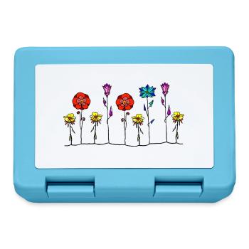 Blumen - Brotdose - Saphirblau - Vorne