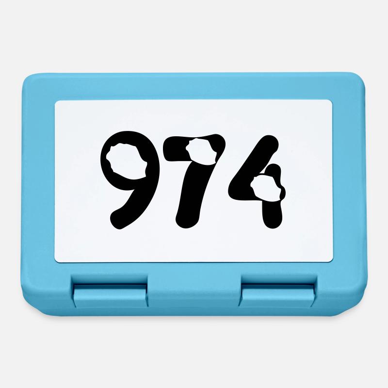 974 Reunion map tattoo - Boîte à goûter - bleu saphir