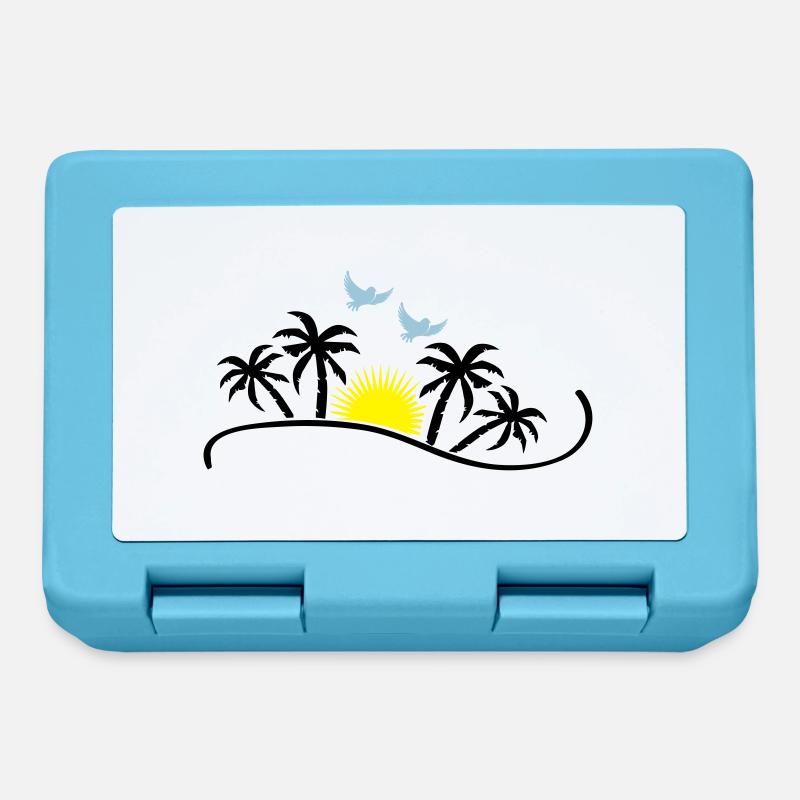 oiseaux coucher de soleil - Boîte à goûter - bleu saphir