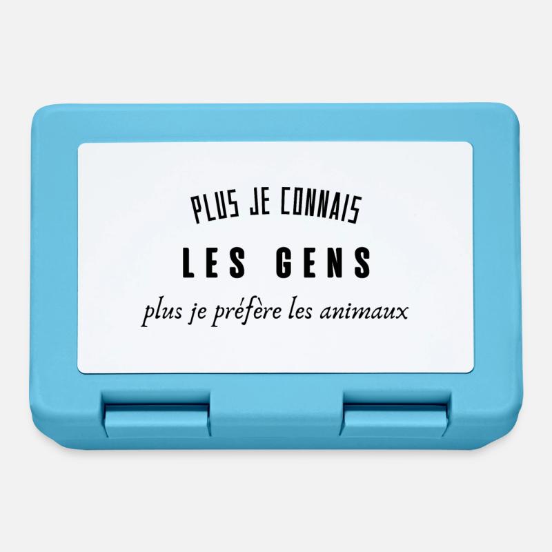 plus je connais les gens plus je préfère l'animal - Boîte à goûter - bleu saphir