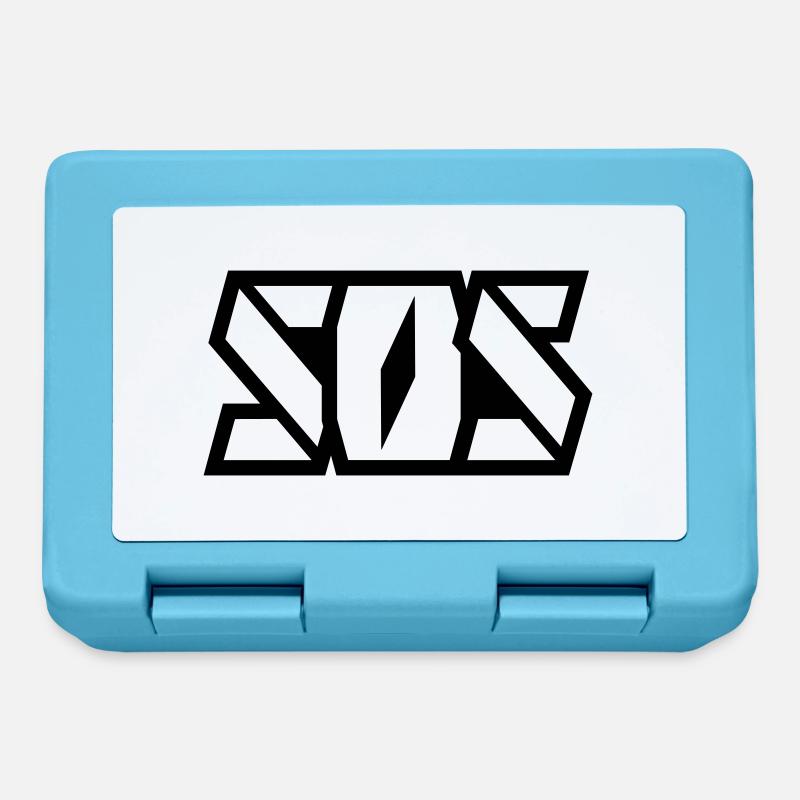 SOS lettering - Lunchbox - sapphire blue