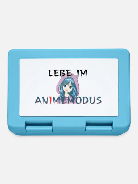 Lebe im Animemodus, Spruch - Brotdose - Saphirblau