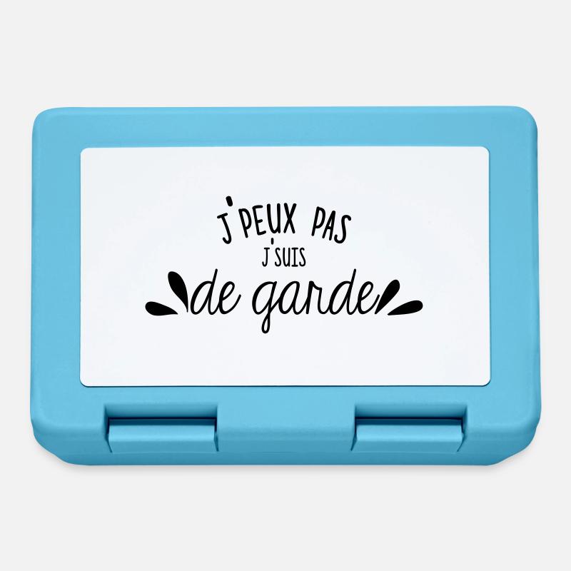 Je peux pas j'suis de garde - Boîte à goûter - bleu saphir