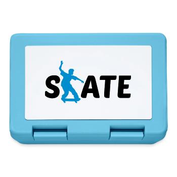 logo skate text skateboard stunt trick fahren spas - Brotdose - Saphirblau - Vorne