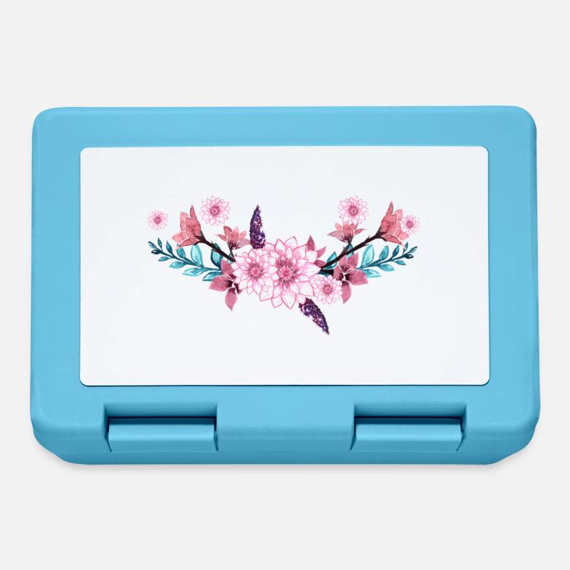 Fleurs - Boîte à goûter - bleu saphir