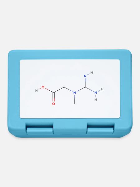 Kreatin Molekül - Farbige Strukturformel - Brotdose - Saphirblau