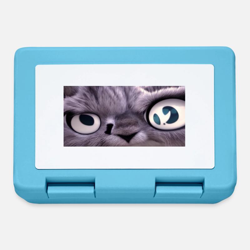 Le chat vous regarde - Boîte à goûter - bleu saphir