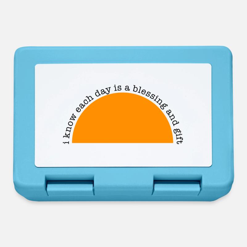 Positive Affirmation -Each day is a blessing... - Lunchbox - sapphire blue