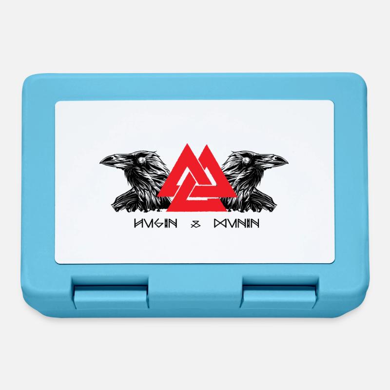 Hugin & Munin Vikings Corbeaux d’Odin Design celtique - Boîte à goûter - bleu saphir
