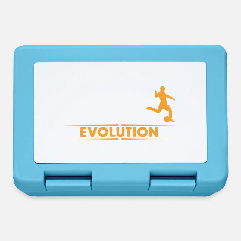 Fussball Evolution - orange/weiss - Brotdose - Saphirblau