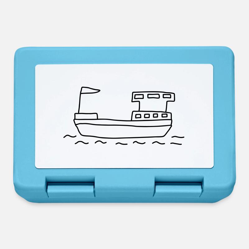 Schiff Hausboot - Brotdose - Saphirblau