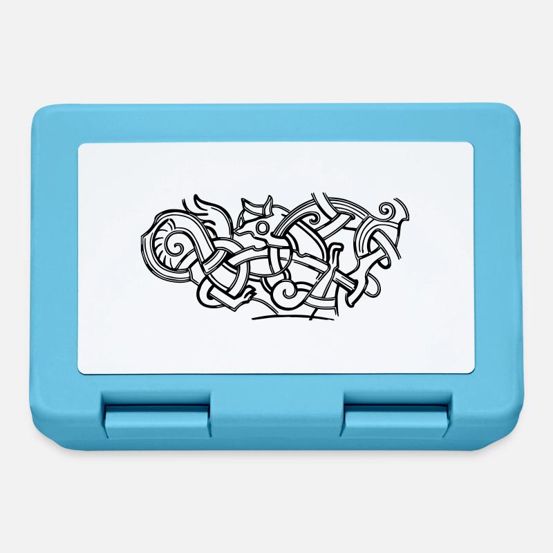 conception d'impression de dessin de symbole celtique antique - Boîte à goûter - bleu saphir