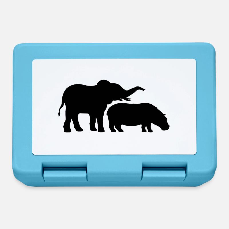 Nilpferd Elefant Dickhäuter Team - Brotdose - Saphirblau