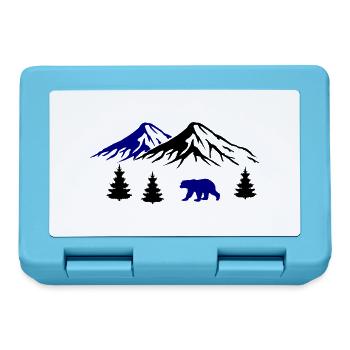 mountains, bear, nature - Lunchbox - sapphire blue - Front