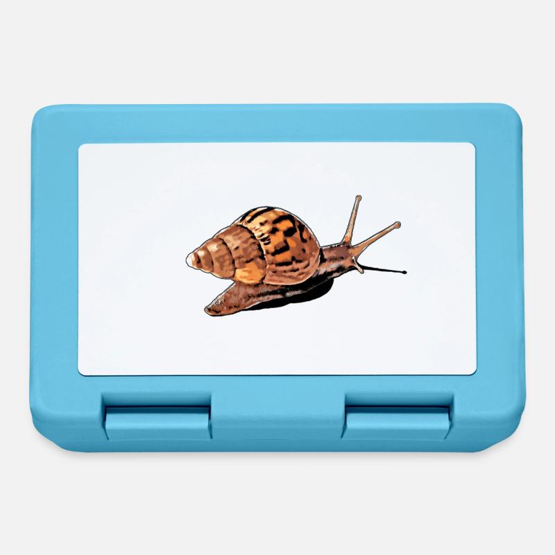 snail with shadow - Brotdose - Saphirblau