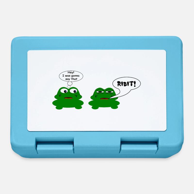 Frog chat - Lunchbox - sapphire blue