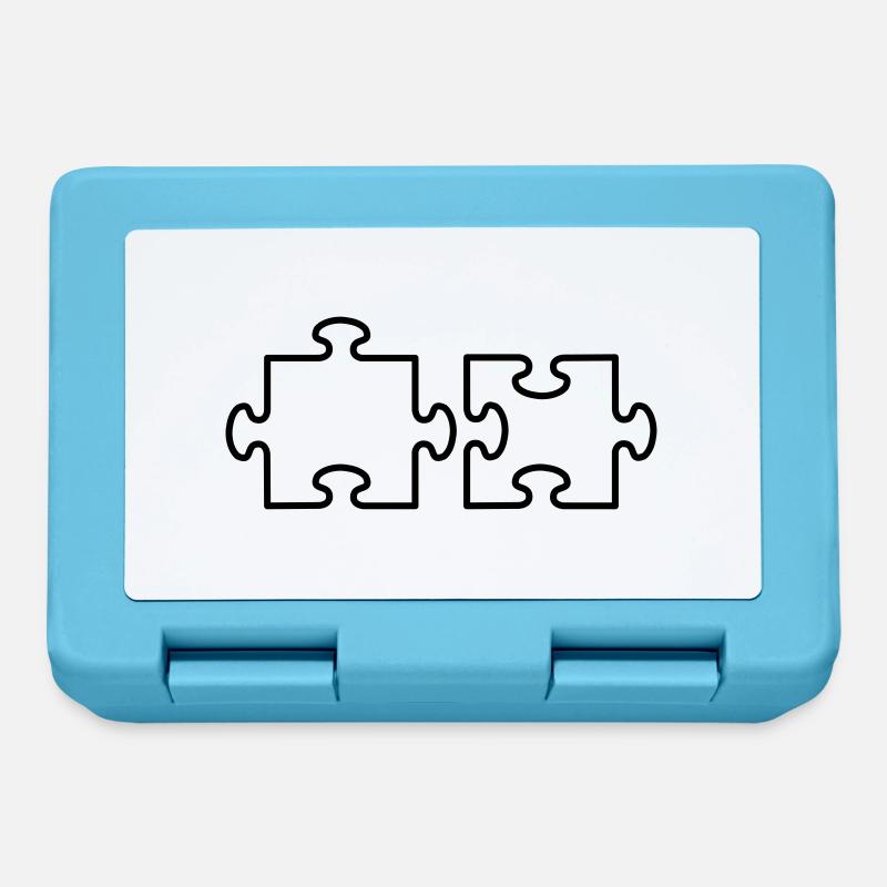 2 Puzzle Teile - Brotdose - Saphirblau