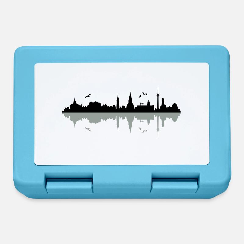 Skyline Kiel - Brotdose - Saphirblau