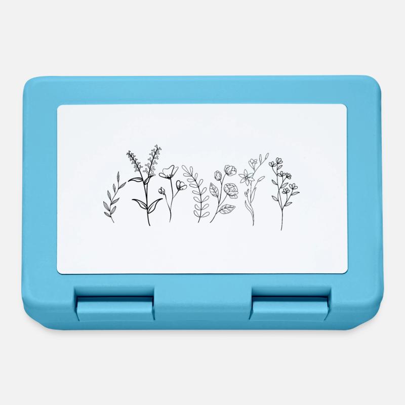 Fleurs sauvages - Boîte à goûter - bleu saphir