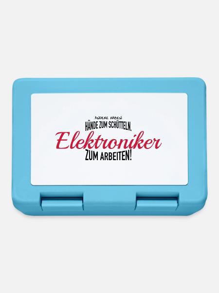 Hände zum schütteln Elektroniker - Brotdose - Saphirblau