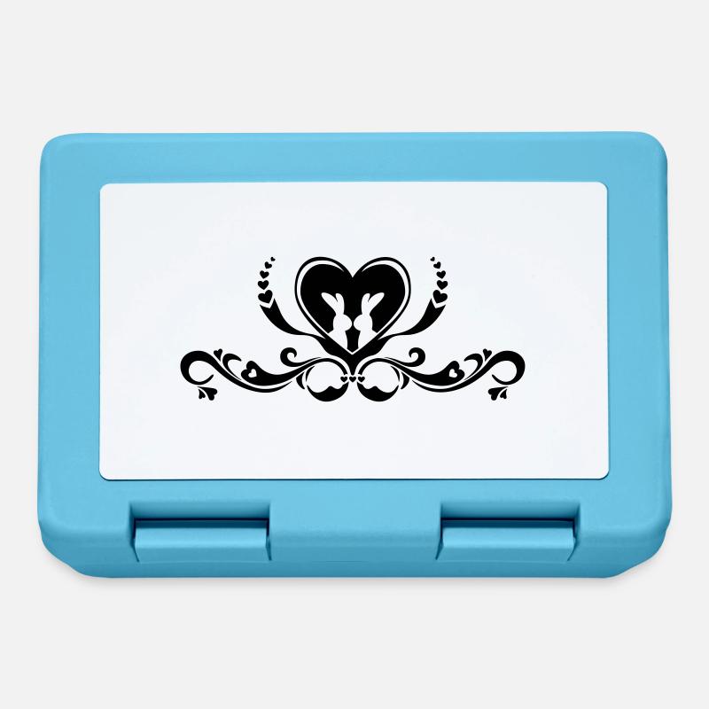 Hare rabbit bunny love romance heart Easter - Lunchbox - sapphire blue