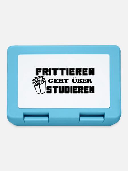 frittieren geht über studieren - Brotdose - Saphirblau