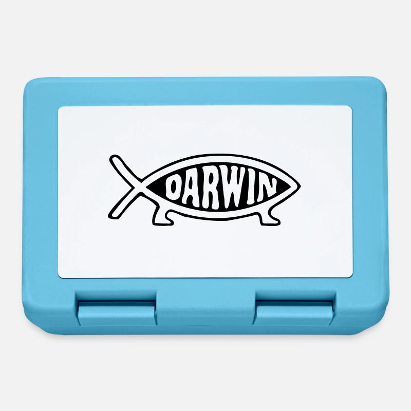 Darwin fish - Lunchbox - sapphire blue
