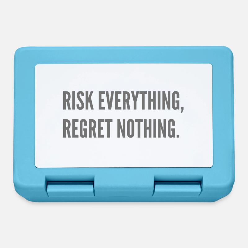 Risk everything, regret nothing. - Lunchbox - sapphire blue
